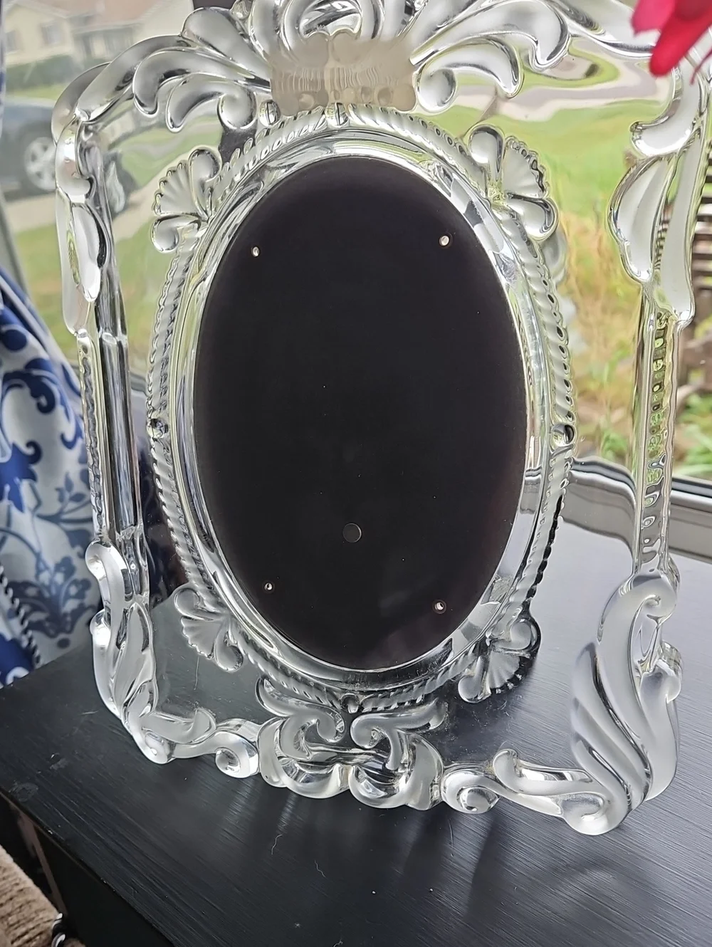 Mikasa Silver Clear Ornate Glass Picture Frame
